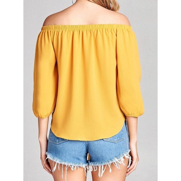 Dandelion Off the Shoulder Tie-Front Top - Picture 3 of 5